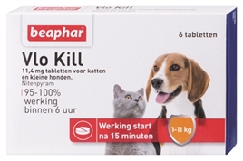 Beaphar Vlo Kill voor hond en kat tot 11kg 6 tabletten