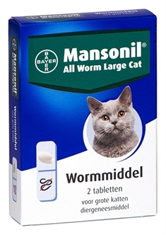 Mansonil Grote Kat All Worm 2 tabletten