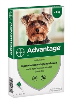 Bayer Advantage voor de hond (voor honden van minder dan 4kg - verpakt per 4 pipetten)-0