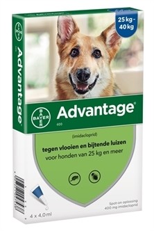 Bayer Advantage voor de hond (voor honden van 25kg en meer - verpakt per 4 pipetten)-0