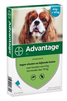 Bayer Advantage voor de hond (voor honden vanaf 4kg tot minder dan 10kg - verpakt per 4 pipetten)-0