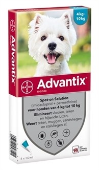 Bayer Advantix Spot On 100/500 4-10 kg 4 pipetten-0