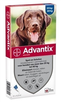 Bayer Advantix Spot On 400/2000 vanaf 25kg 4 pipetten-0