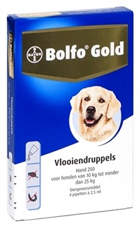 Bolfo Gold Vlooiendruppels 250 4 pipetten-0