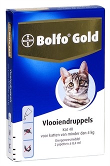 Bolfo Gold Kat 40 vlooiendruppels 2 pipetten-0