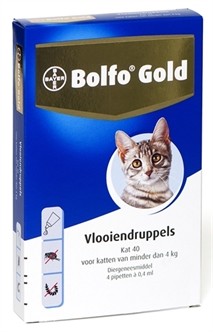 Bolfo Gold Kat 40 vlooiendruppels 4 pipetten-0