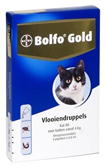 Bolfo Gold Kat 80 vlooiendruppels 4 pipetten-0