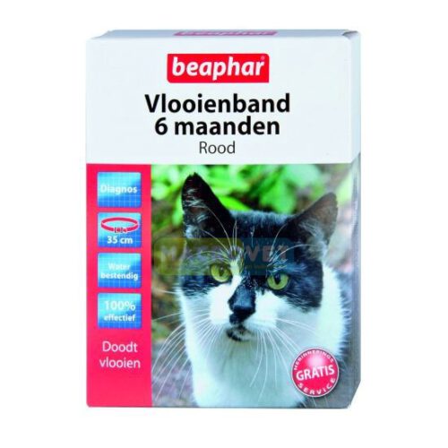 BEAPHAR - DIAGNOS VLOOIENBAND voor de KAT (rood)-0