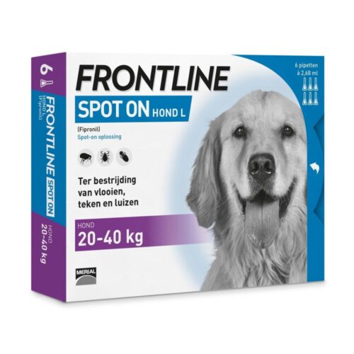 FRONTLINE SPOT ON voor de HOND ( L - 20-40kg bevat 4 pipetten)-0