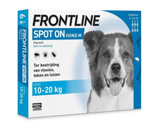 FRONTLINE SPOT ON voor de HOND ( M - 10-20kg bevat 4 pipetten)-0