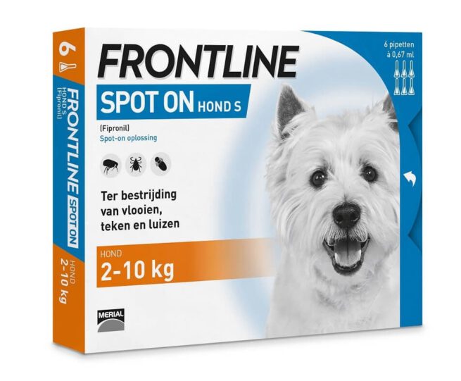 FRONTLINE SPOT ON voor de HOND ( S - tot 10kg bevat 4 pipetten)-0