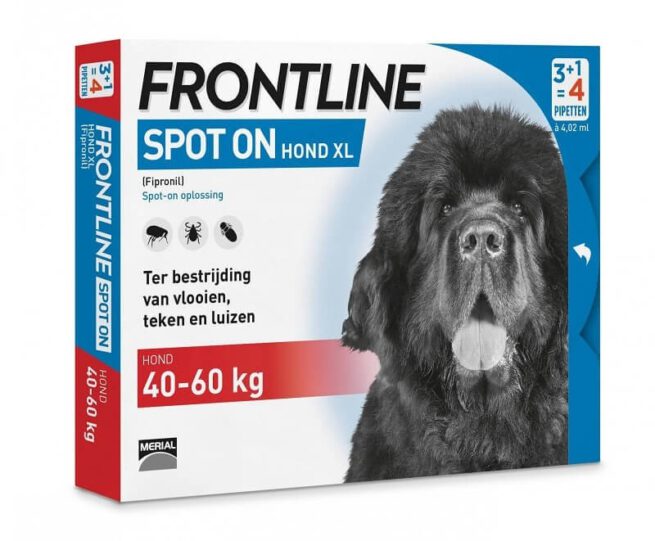 FRONTLINE SPOT ON voor de HOND (XL - 40-60kg bevat 6 pipetten)-0