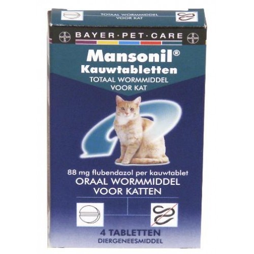 MANSONIL ALL WORM voor de KAT (verpakt per 4 tabletten)-0