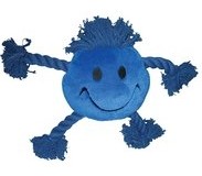 Hondenspeelgoed happy face smiley blauw 29 cm-0