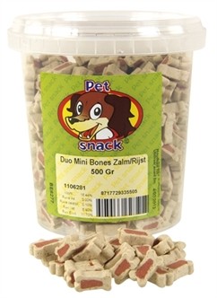 Petsnack Duo Mini Botjes Zalm & Rijst 500 gram-0