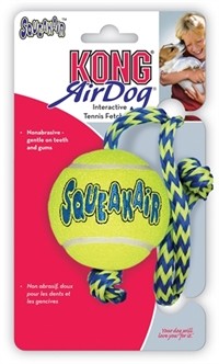 KONG Air Squeaker bal met touw Medium-0