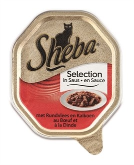 Sheba Alu Selection Rund en Kalkoen in saus 85 gram-0