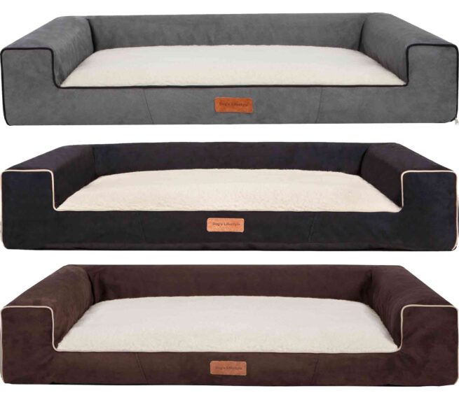 Hondenmand Lounge bed Suedine Deluxe Zwart 100 cm-17535