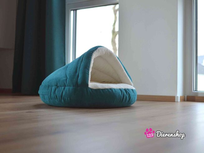 Hondenmand Snuggle Cave Deluxe Turquoise-18042