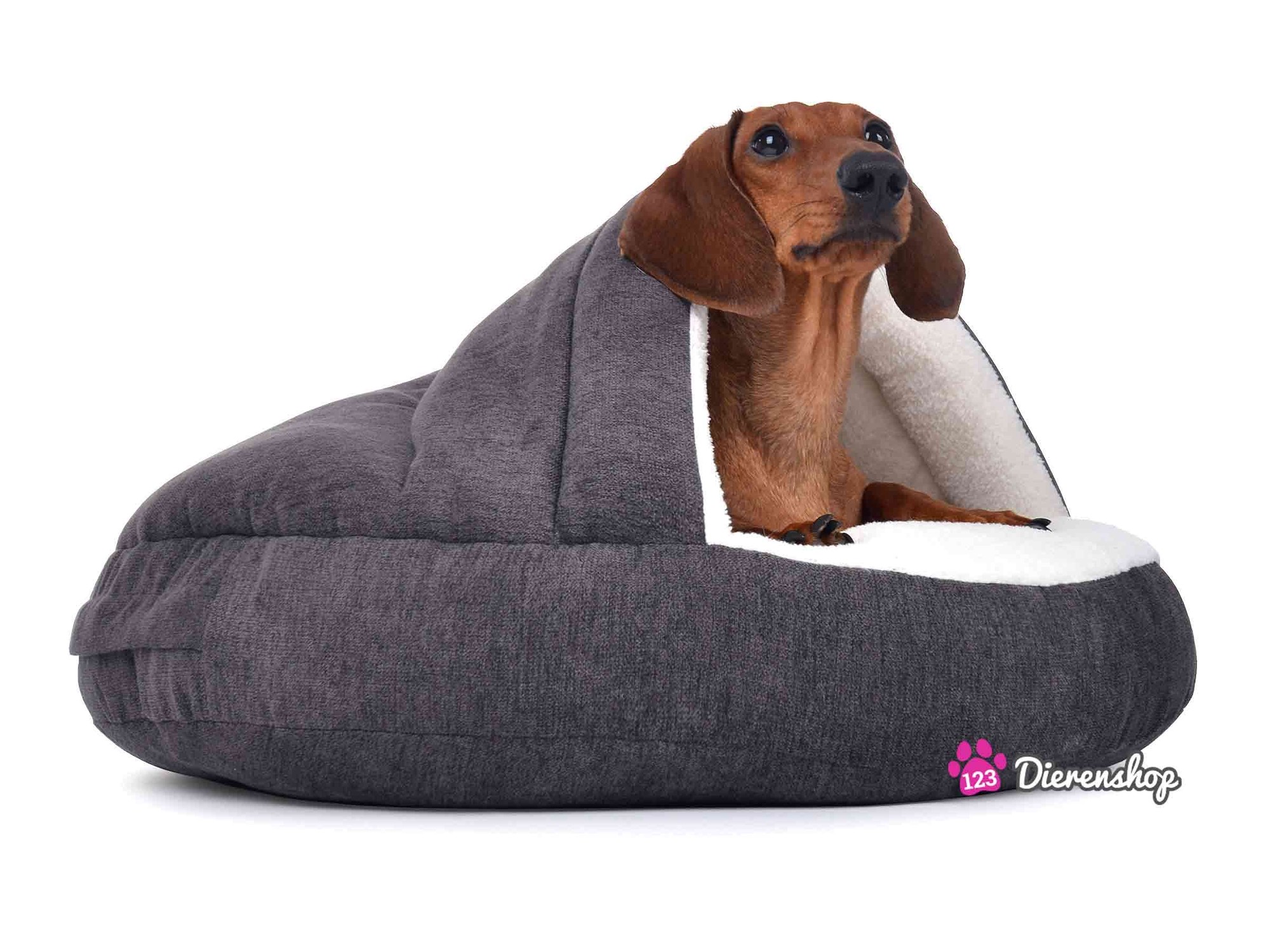 Bukken Eentonig George Eliot Hondenmand Snuggle Cave Deluxe Grijs