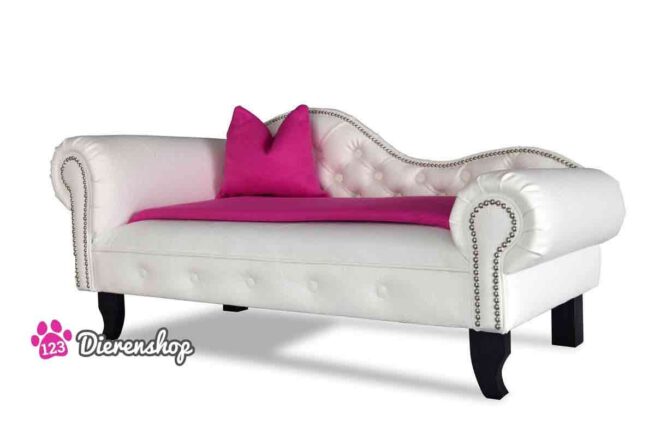 Hondenbank Recamiere Chaise Lounge Deluxe Wit-17885