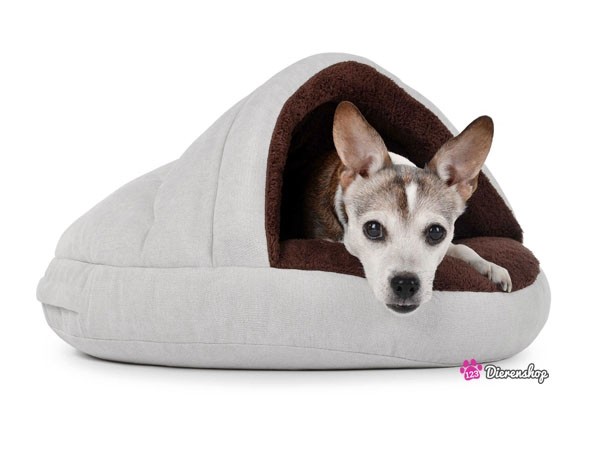 Hondenmand Snuggle Cave Deluxe Creme Bruin 75 cm -0
