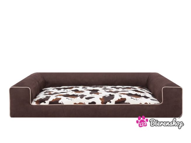 Hondenmand Lounge Bed Suedine Bruin Koe 100cm-0