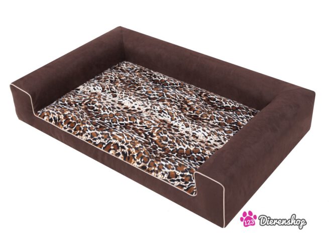 Hondenmand lounge Bed Suedine Bruin Panter 100cm-20811