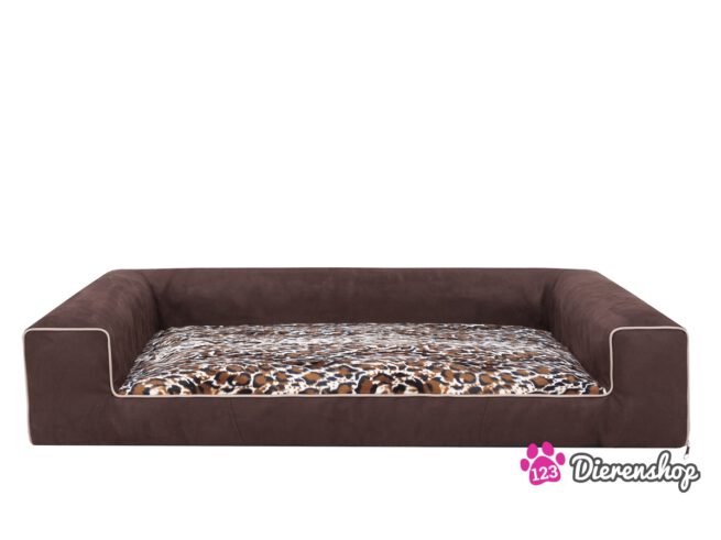 Hondenmand lounge Bed Suedine Bruin Panter 100cm-0