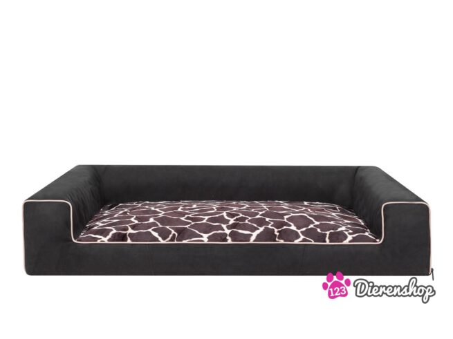 Hondenmand Lounge Bed Suedine Zwart koe 100cm-0