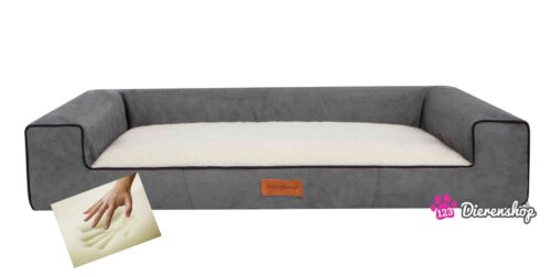 Orthopedische hondenmand Lounge Bed Suedine Deluxe Grijs 120cm-0