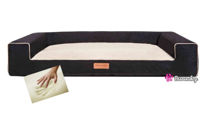 Orthopedische hondenmand Lounge Bed Suedine Deluxe Zwart 120 cm-0