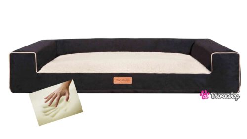 Orthopedische hondenmand Lounge Bed Suedine Deluxe Zwart 80cm-0