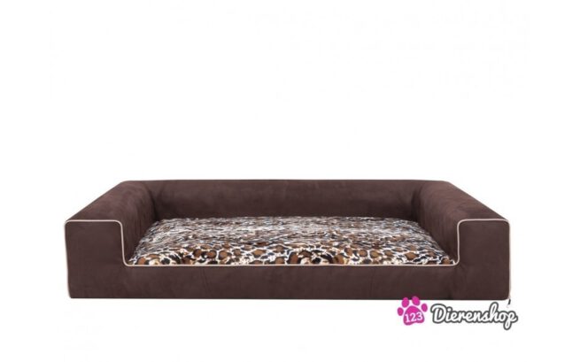 Hondenmand Lounge Bed Suedine Panter Bruin 80cm-0