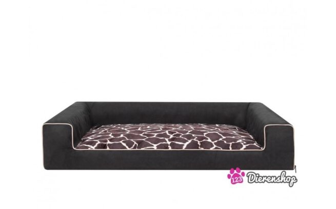 Hondenmand Lounge Bed Suedine Zwart Koe 80cm-0