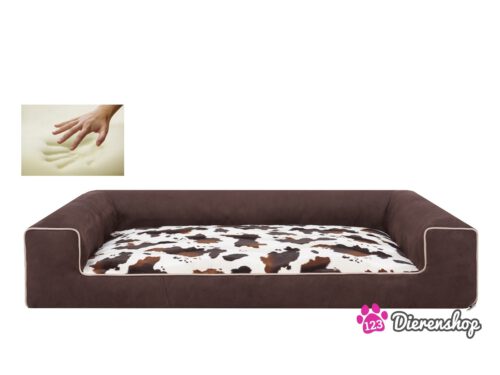 Orthopedische hondenmand Lounge Bed Suedine Bruin Koe 100cm-0