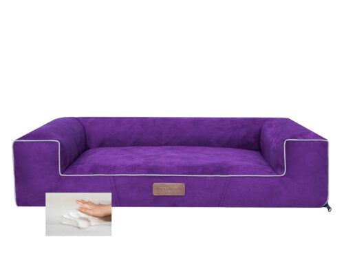 Orthopedische hondenmand Lounge Bed Suedine Paars 100cm-0