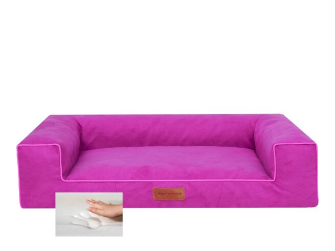 Orthopedische hondenmand Lounge Bed Suedine Roze 100cm-0