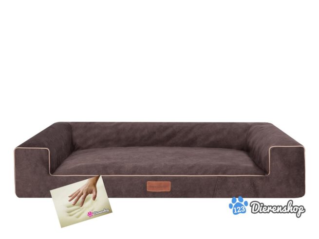 Orthopedische hondenmand lounge bed indira misty bruin 100cm-0