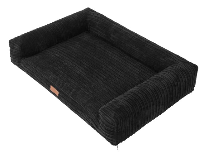 Hondenmand Lounge bed supersoft Rib Zwart - Afbeelding 3