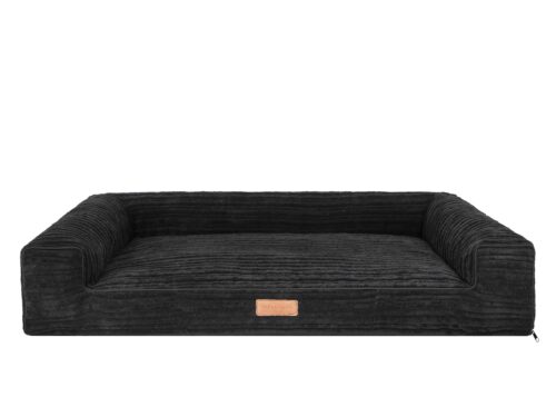 Hondenmand Lounge bed supersoft Rib Zwart