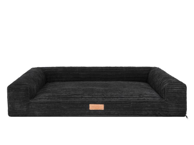 Hondenmand Lounge bed supersoft Rib Zwart