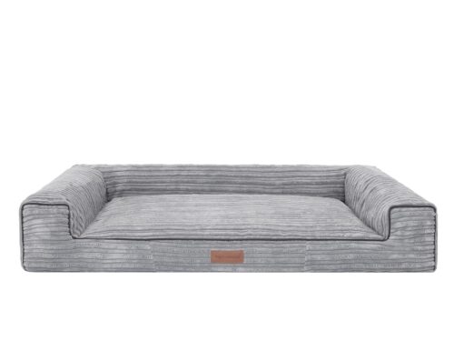 Hondenmand Lounge Bed Supersoft Rib Grijs