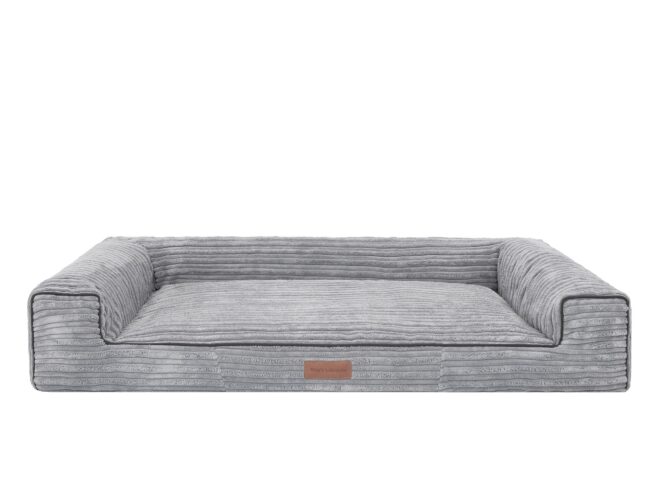 Hondenmand Lounge Bed Supersoft Rib Grijs
