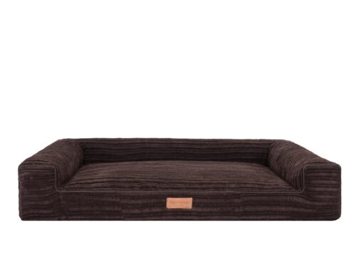 Hondenmand Lounge Bed Supersoft Rib Bruin