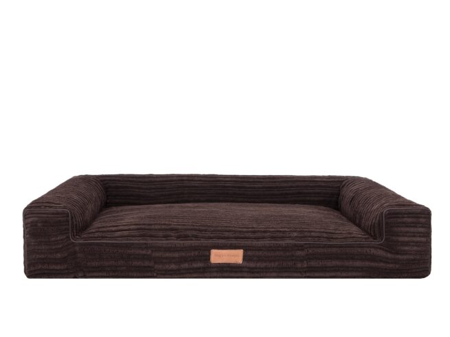 Hondenmand Lounge Bed Supersoft Rib Bruin
