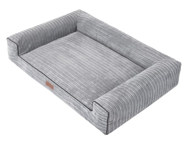 Hondenmand Lounge Bed Supersoft Rib Grijs - Afbeelding 3