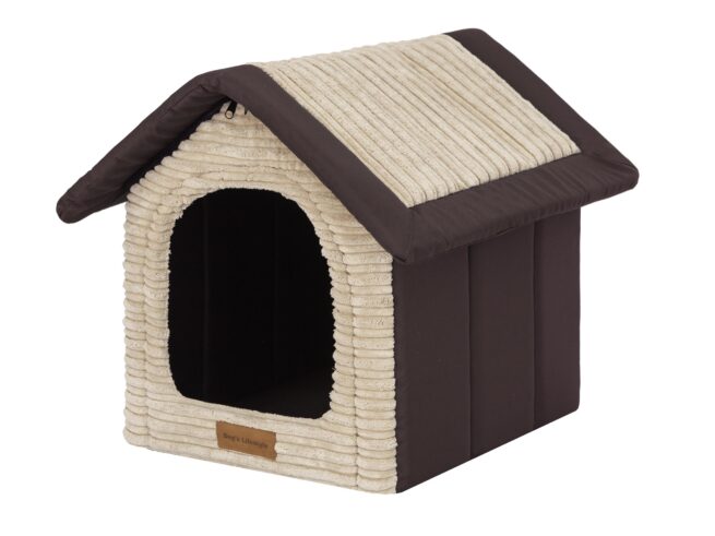 Hondenhuisje Ribstof Beige