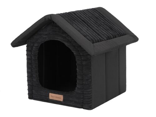 Honden huisje Ribstof Zwart