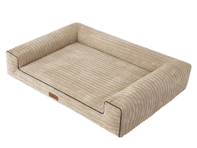 Orthopedische hondenmand Lounge Bed Supersoft Rib Beige 100cm - Afbeelding 2